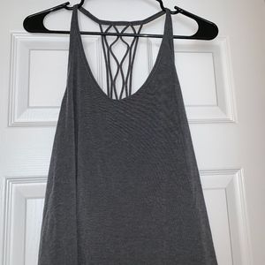 dark grey lululemon tank, strappy back, size 4 (XS